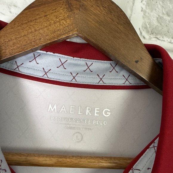 Maelreg Performance Polo Primary Gray Golf Club All Over Print Men Large Stretch - Picture 3 of 7